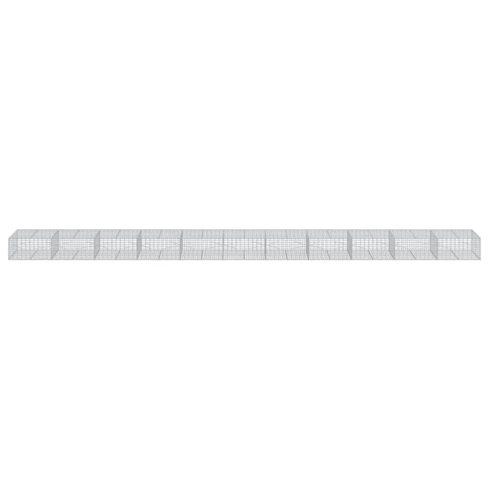 Coș gabion cu capac, 1100x100x50 cm, fier galvanizat