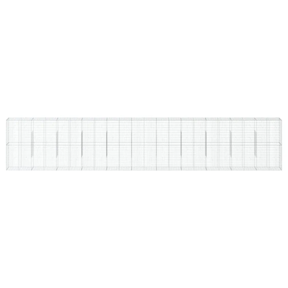 Coș gabion cu capac, 1100x50x200 cm, fier galvanizat