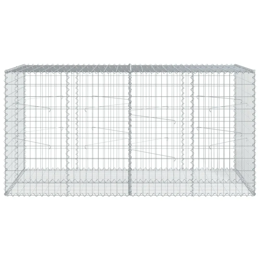 Coș gabion cu capac, 200x100x100 cm, fier galvanizat