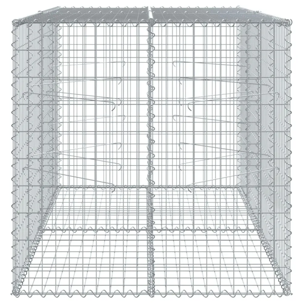 Coș gabion cu capac, 200x100x100 cm, fier galvanizat