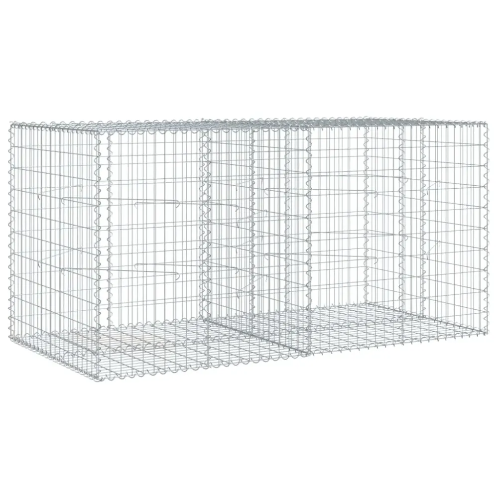Coș gabion cu capac, 200x100x100 cm, fier galvanizat