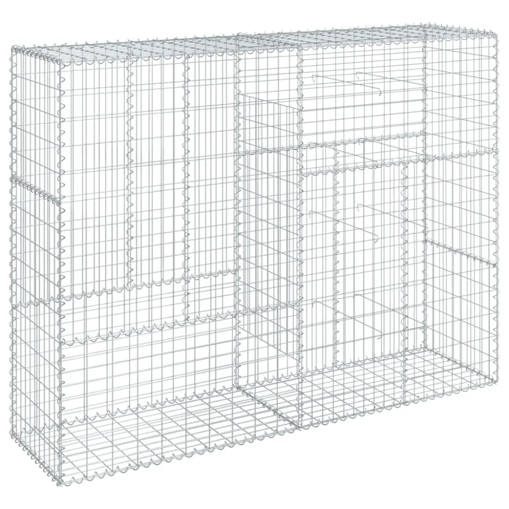 Coș gabion cu capac, 200x50x150 cm, fier galvanizat