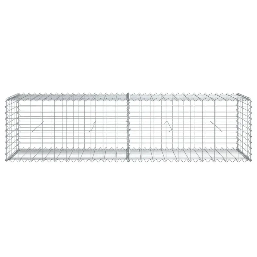 Coș gabion cu capac, 200x50x50 cm, fier galvanizat