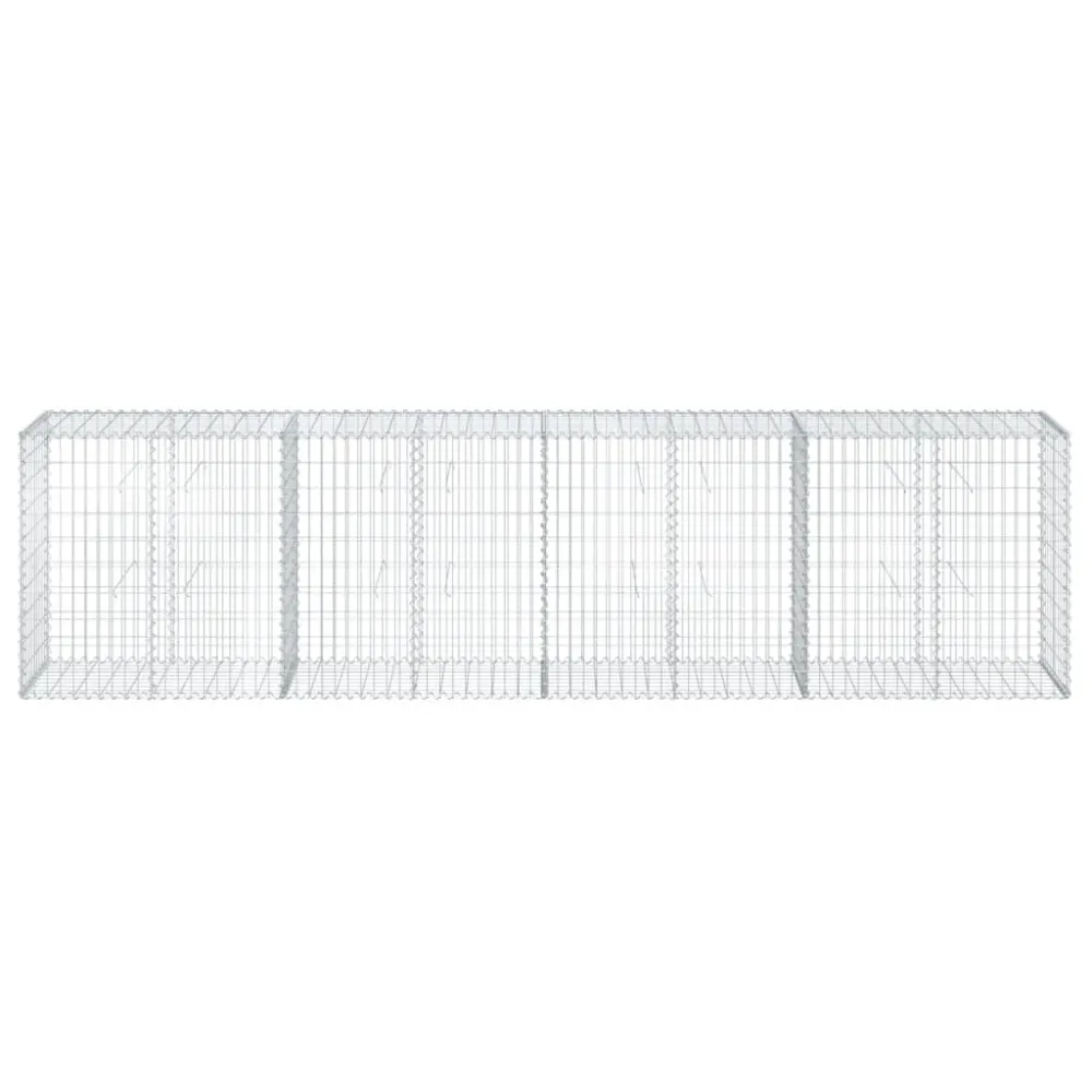Coș gabion cu capac, 400x50x100 cm, fier galvanizat