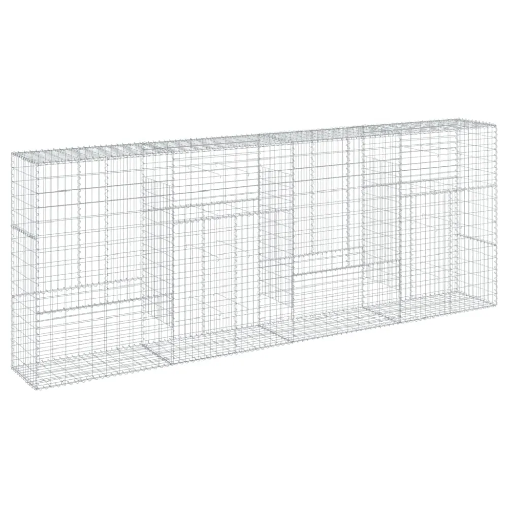 Coș gabion cu capac, 400x50x150 cm, fier galvanizat