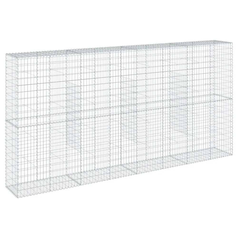 Coș gabion cu capac, 400x50x200 cm, fier galvanizat