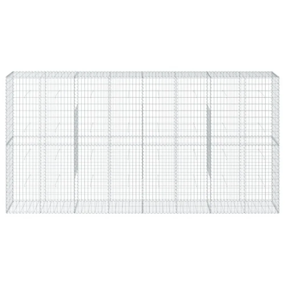 Coș gabion cu capac, 400x50x200 cm, fier galvanizat