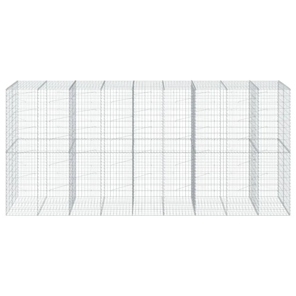 Coș gabion cu capac, 450x100x200 cm, fier galvanizat