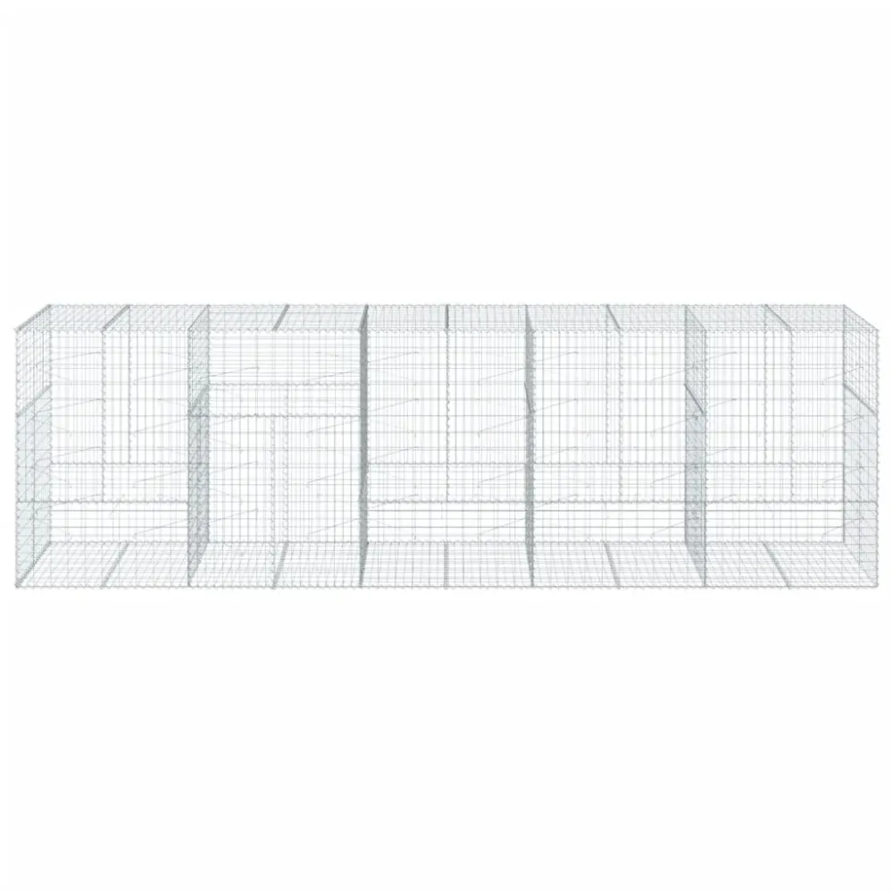 Coș gabion cu capac, 500x100x150 cm, fier galvanizat