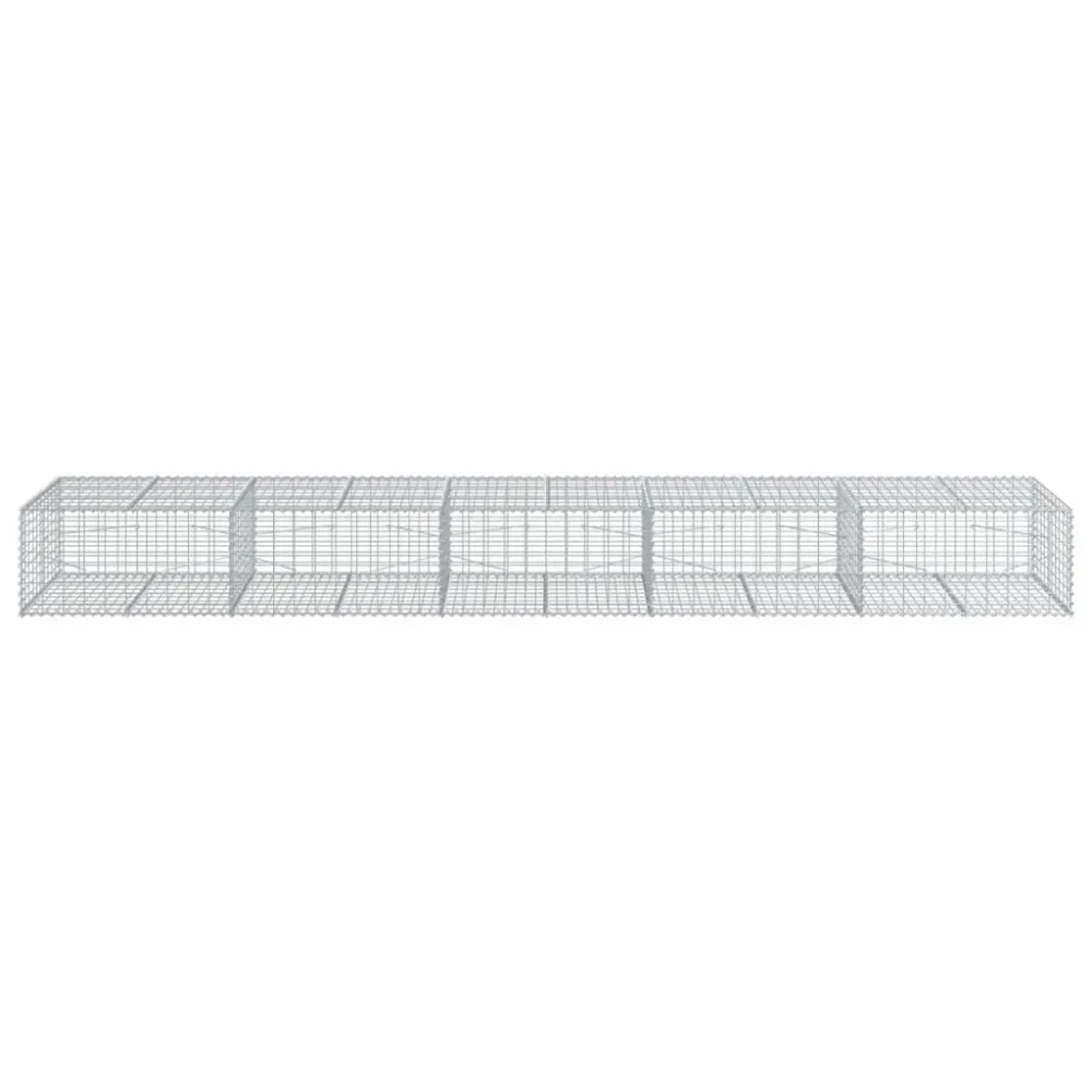 Coș gabion cu capac, 500x100x50 cm, fier galvanizat