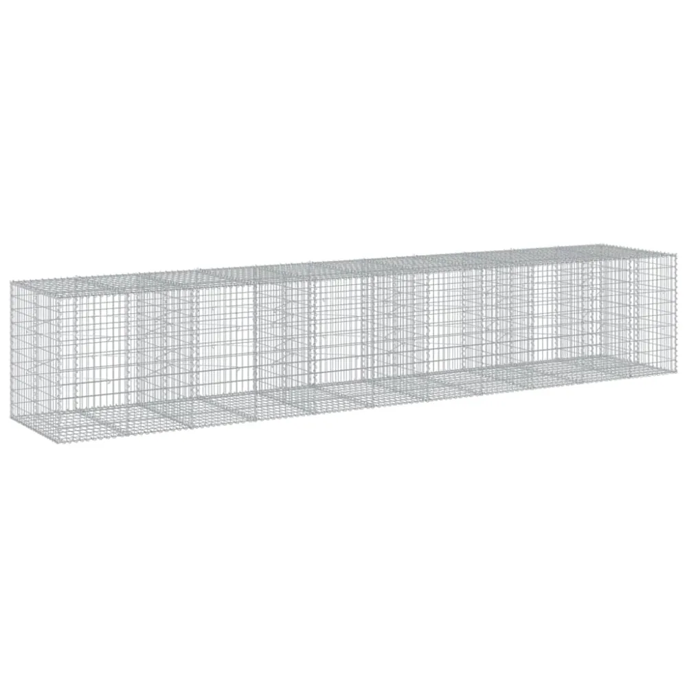 Coș gabion cu capac, 550x100x100 cm, fier galvanizat