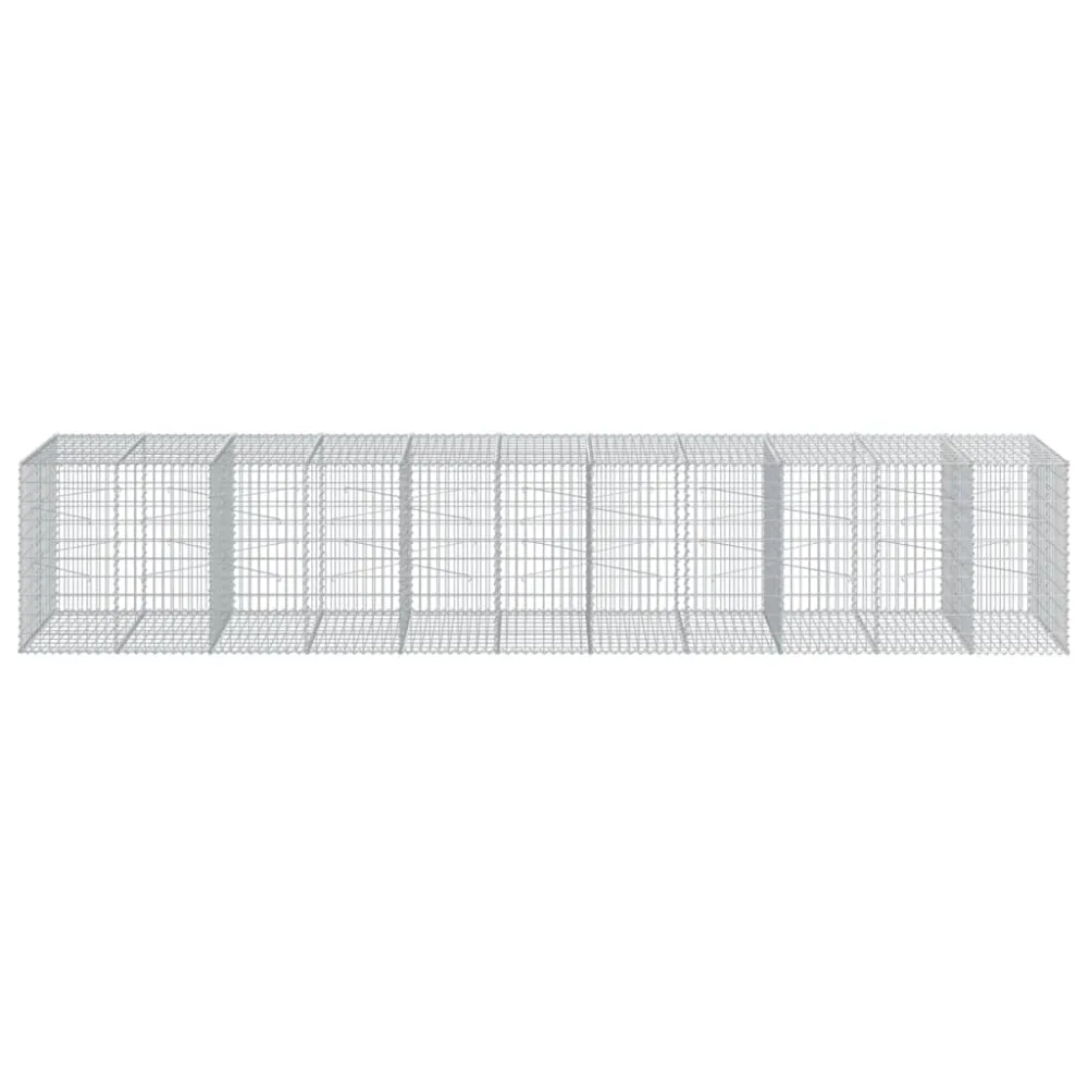 Coș gabion cu capac, 550x100x100 cm, fier galvanizat