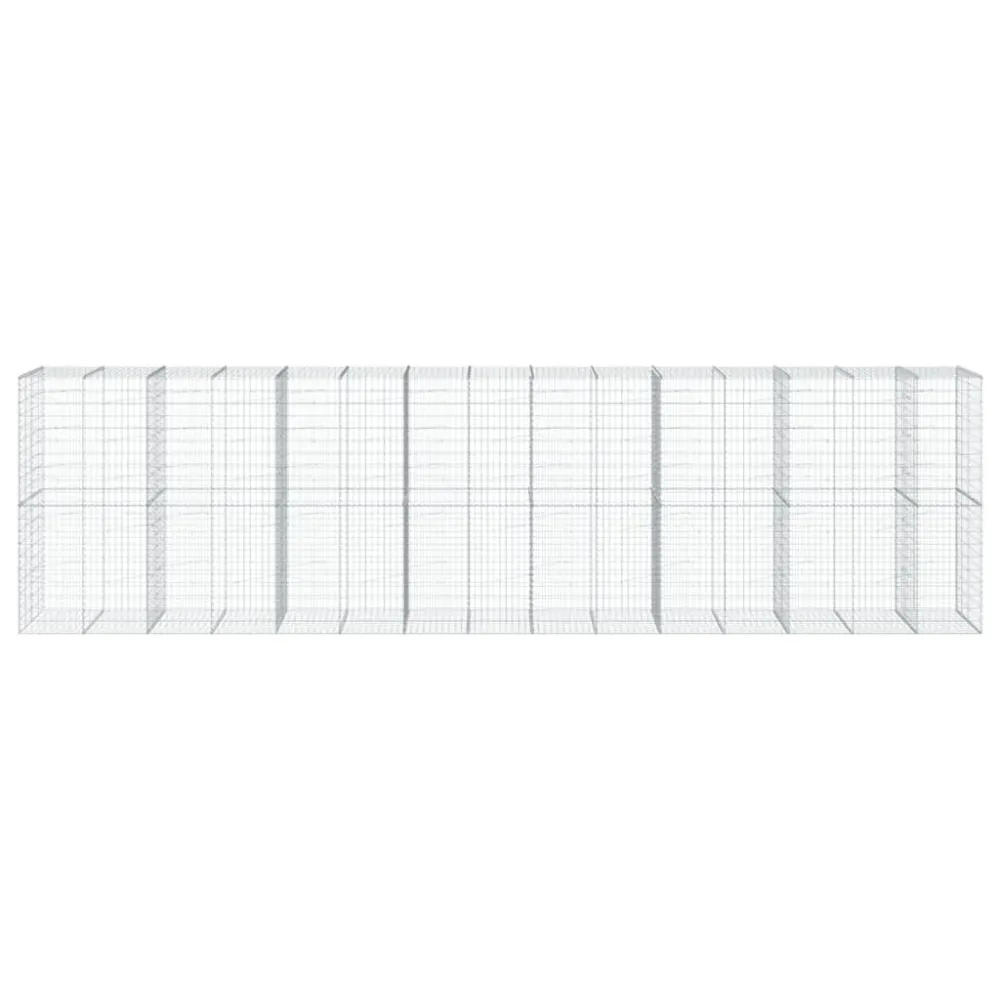 Coș gabion cu capac, 750x100x200 cm, fier galvanizat
