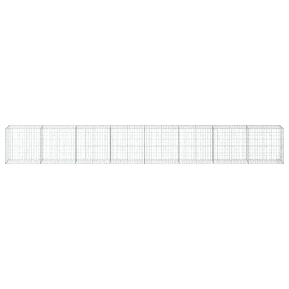 Coș gabion cu capac, 800x50x100 cm, fier galvanizat