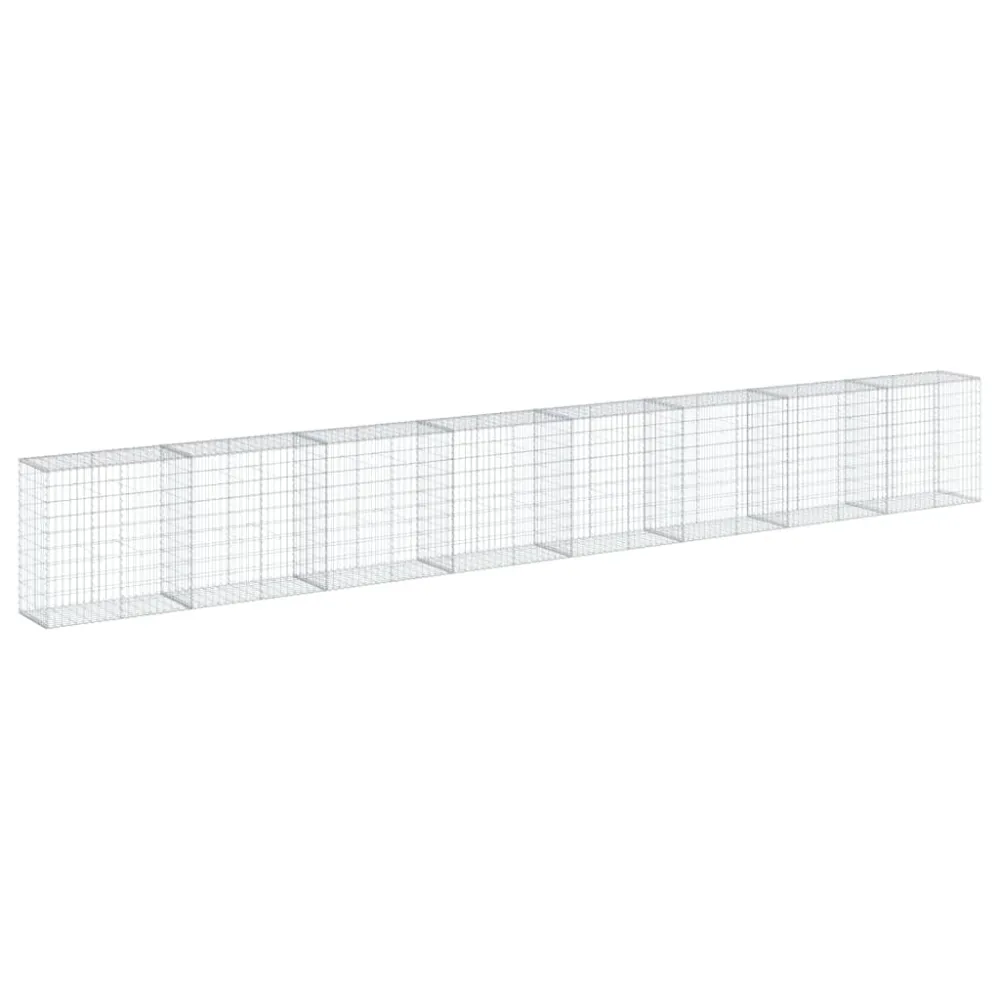 Coș gabion cu capac, 800x50x100 cm, fier galvanizat