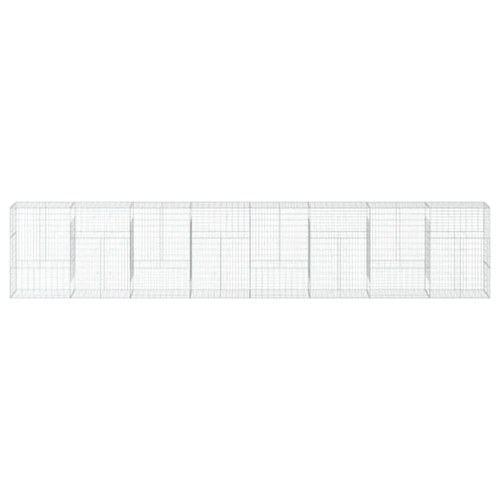 Coș gabion cu capac, 800x50x150 cm, fier galvanizat