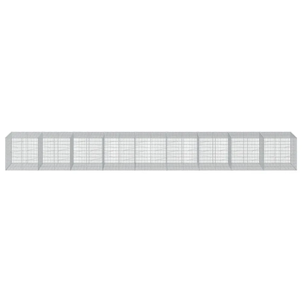Coș gabion cu capac, 900x100x100 cm, fier galvanizat