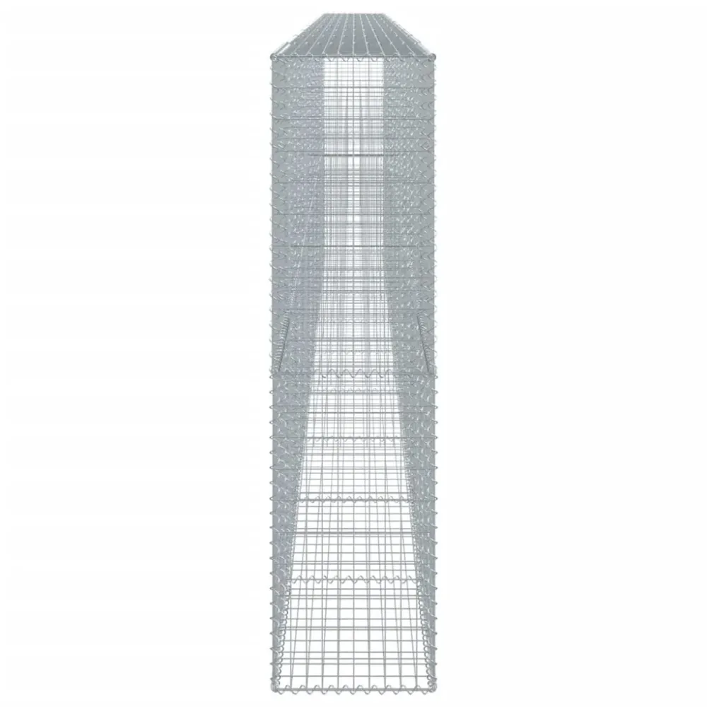 Coș gabion cu capac, argintiu, 900x50x200 cm, fier galvanizat