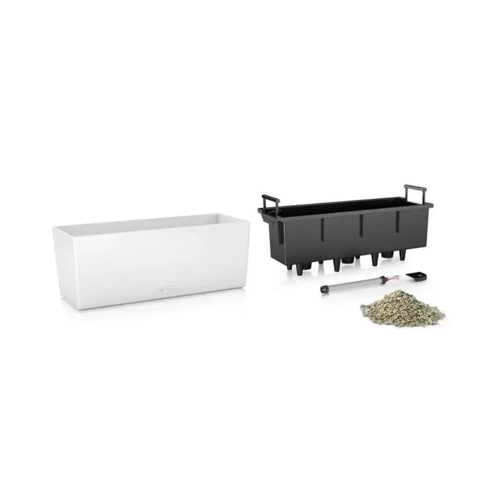Ghiveci Auto-Irigant Lechuza Balconera Color 50, 8 l, alb mat, sistem de autoirigare, insert detasabil, strat de drenaj