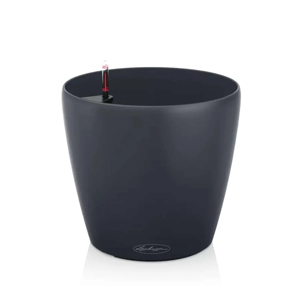 Ghiveci Auto-Irigant Lechuza Classico Color 35, 17 l, negru mat, sistem de autoirigare, insert detasabil, strat de drenaj