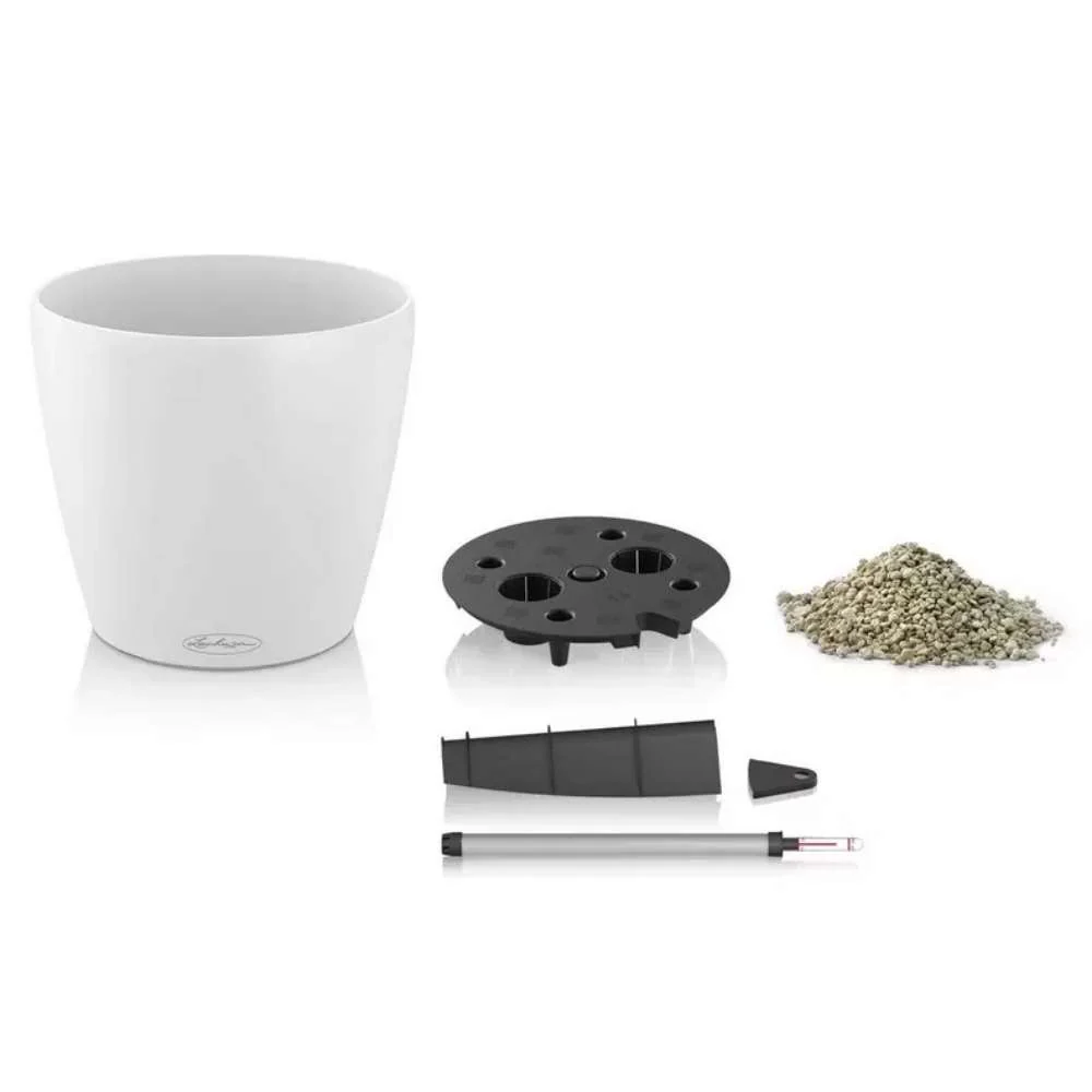 Ghiveci Auto-Irigant Lechuza Classico Color 35, 17 l, negru mat, sistem de autoirigare, insert detasabil, strat de drenaj