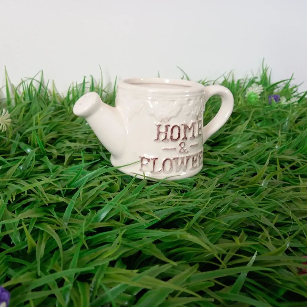 Ghiveci decor, Ceramica, forma de Stropitoare, 250 ml, 14x8x7 cm – Home & Flowers