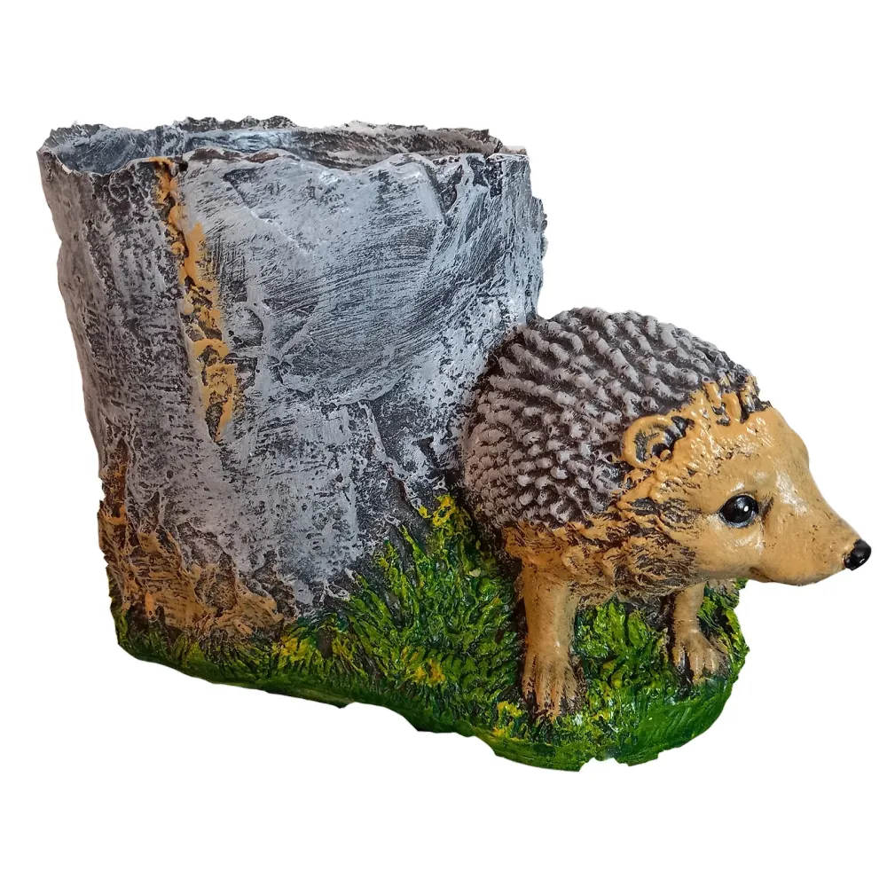 Ghiveci decorativ, Model Buturuga cu Arici, Polirasina, 30x20 cm