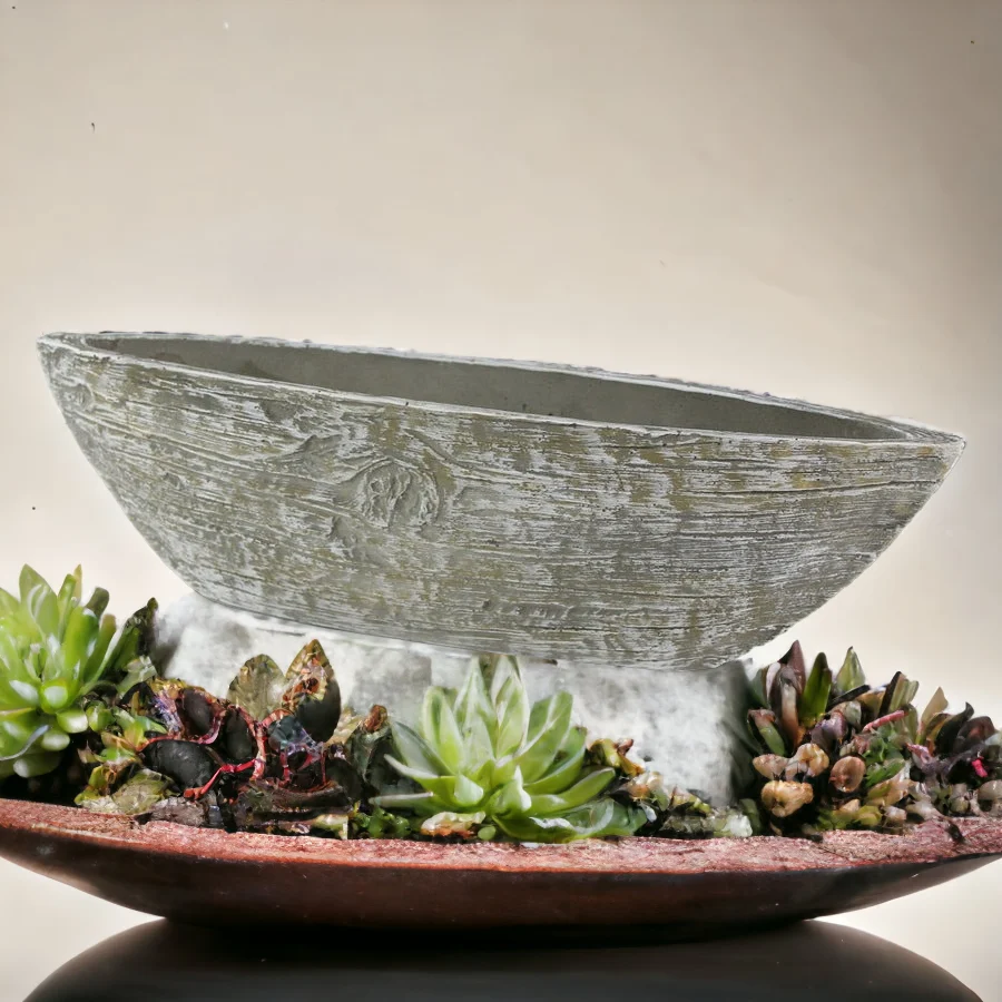 Ghiveci din piatra antichizat, Barca 37x11 cm