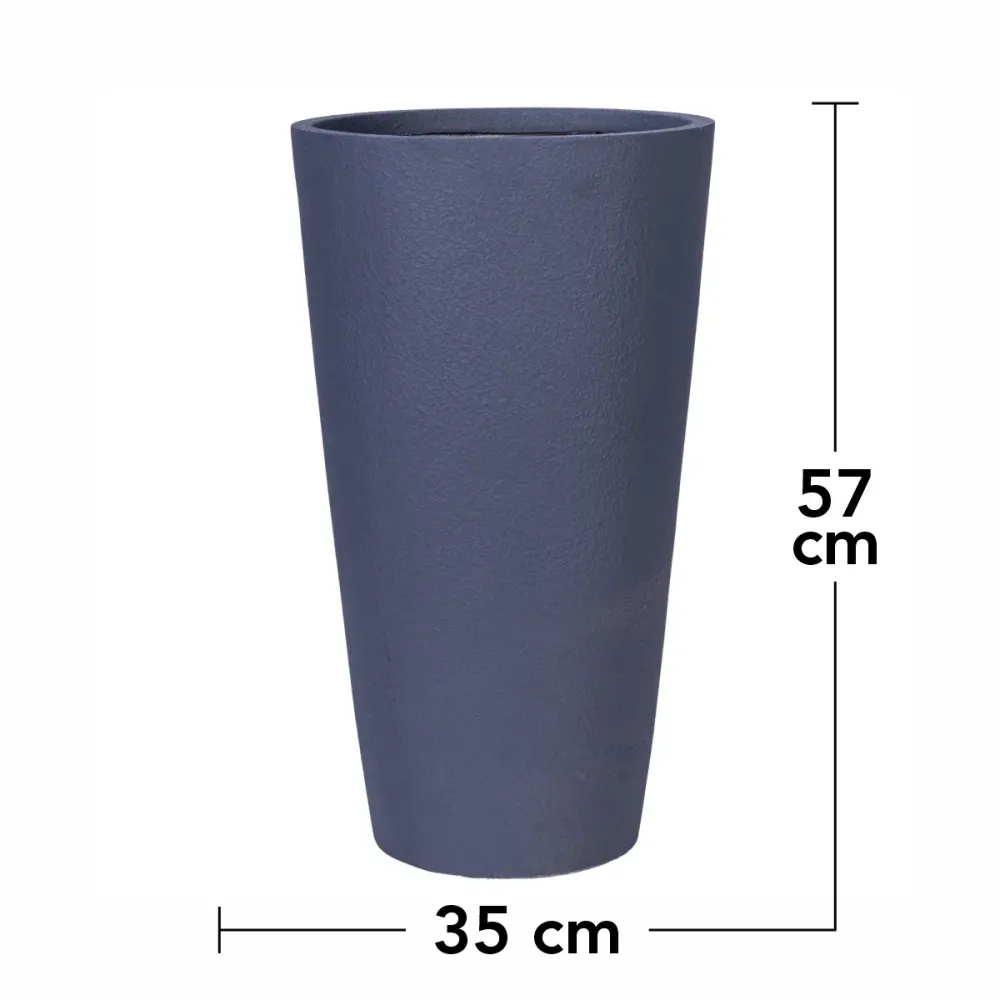 Ghiveci ecologic, Eco-friendly, Naimeed D6341, Mediu, din materiale minerale, Gri, 57x35x35cm