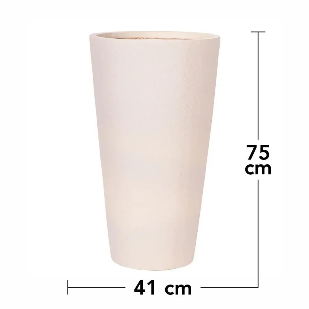 Ghiveci ecologic, Eco-friendly, Naimeed D6342, Mare, din materiale minerale, Crem, 75X41x41cm