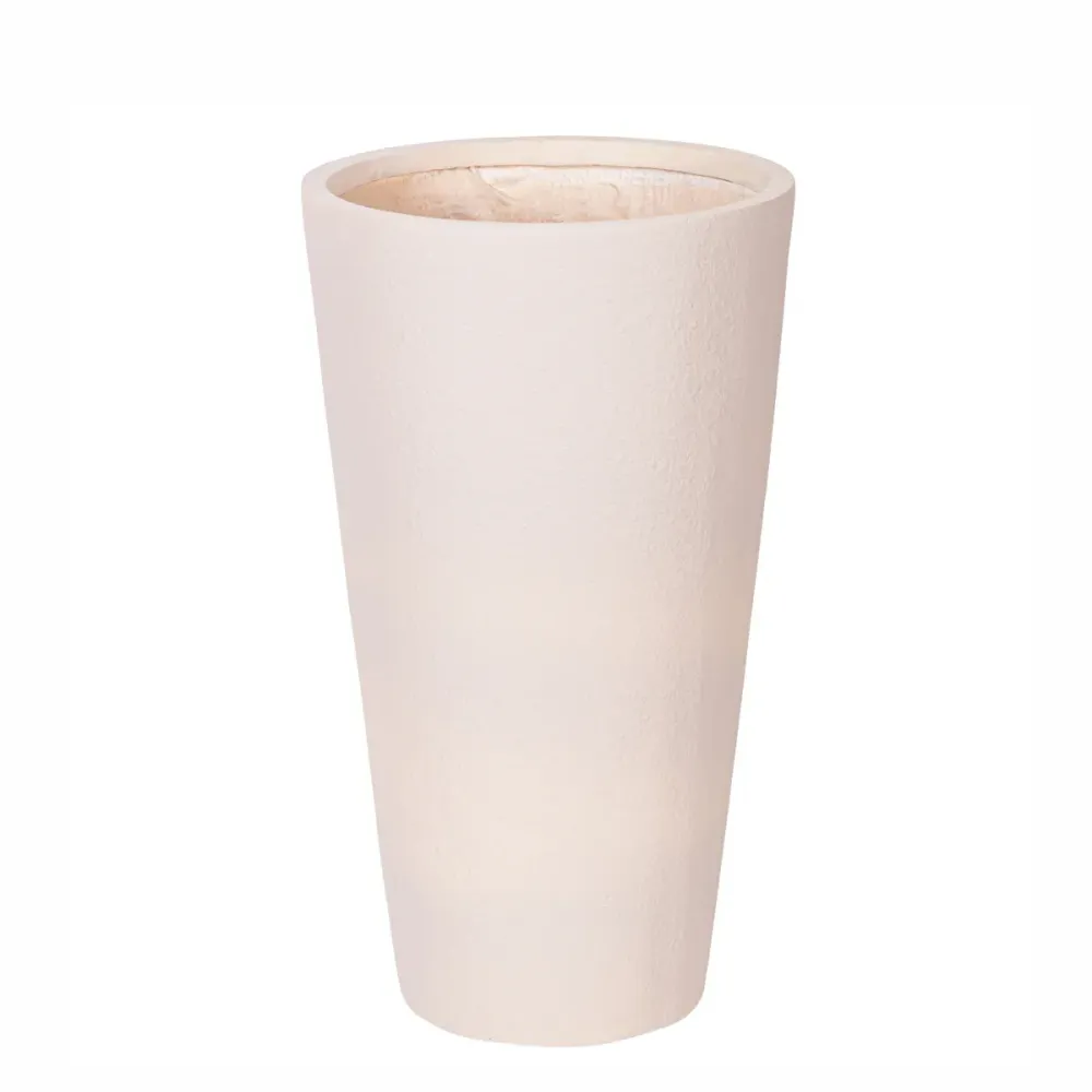 Ghiveci ecologic, Eco-friendly, Naimeed D6342, Mediu, din materiale minerale, Crem, 65x35x35cm