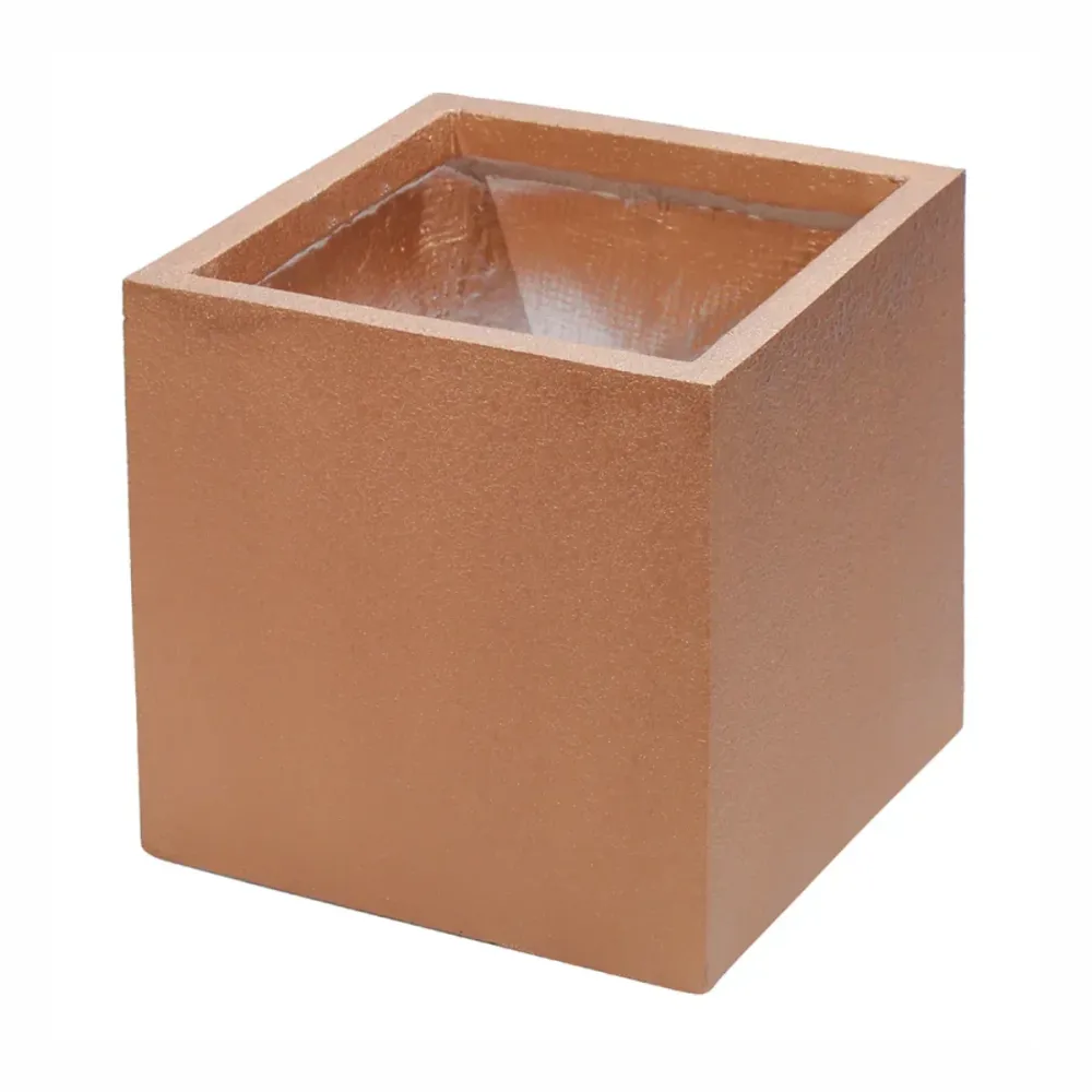 Ghiveci ecologic, Eco-friendly, Naimeed D6345, Mediu, din materiale minerale, Maro, 40x40x40cm