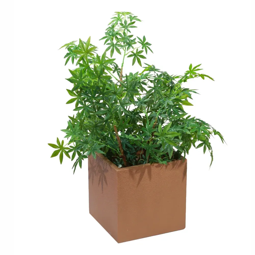 Ghiveci ecologic, Eco-friendly, Naimeed D6345, Mic, din materiale minerale, Maro, 30x30x30cm