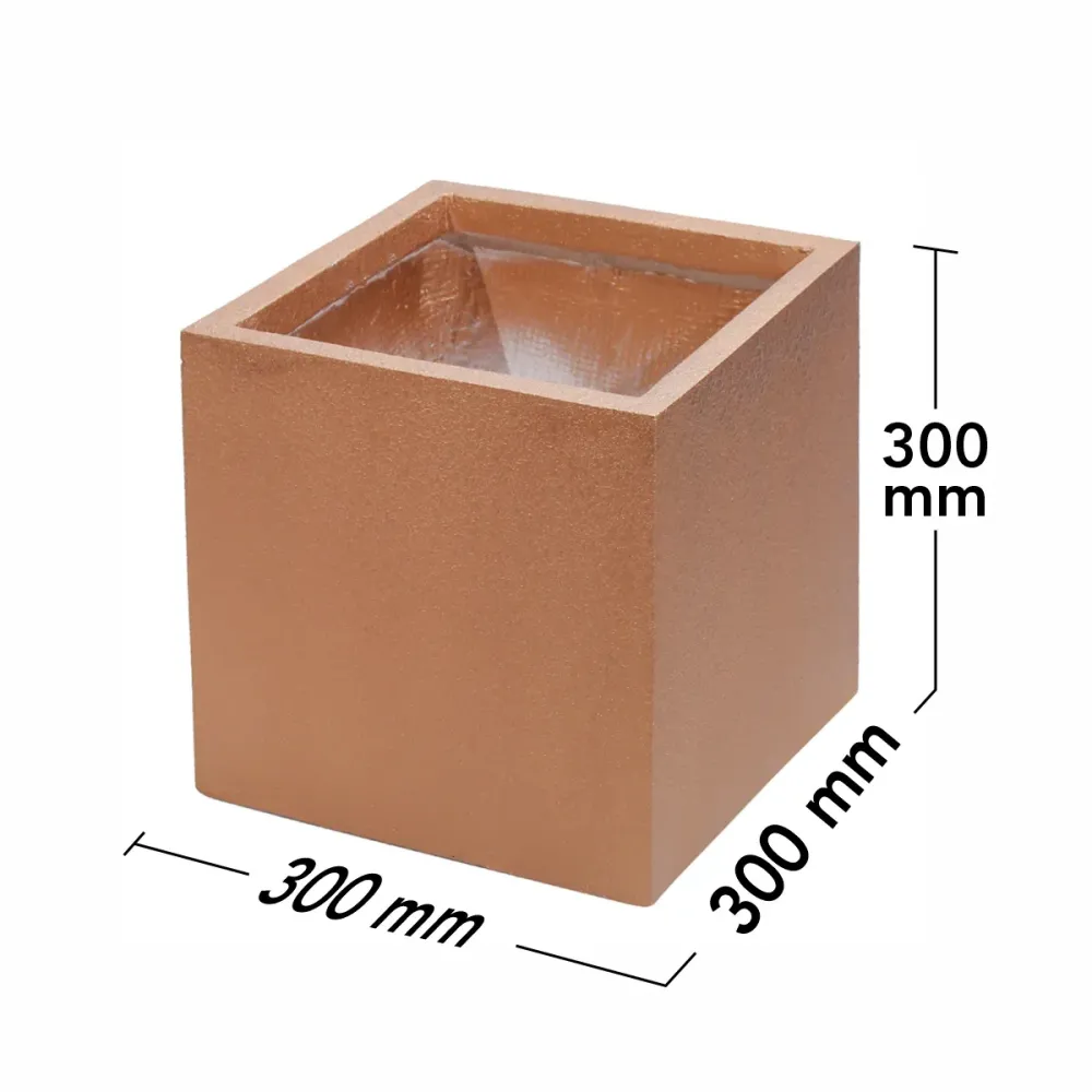 Ghiveci ecologic, Eco-friendly, Naimeed D6345, Mic, din materiale minerale, Maro, 30x30x30cm