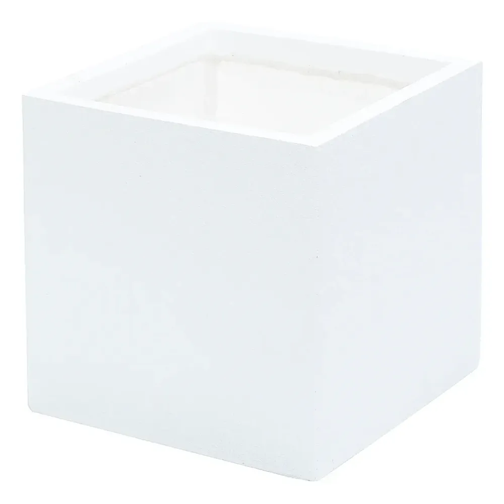 Ghiveci ecologic, Eco-friendly, Naimeed D6346, Mare, din materiale minerale, Alb, 50x50x50cm