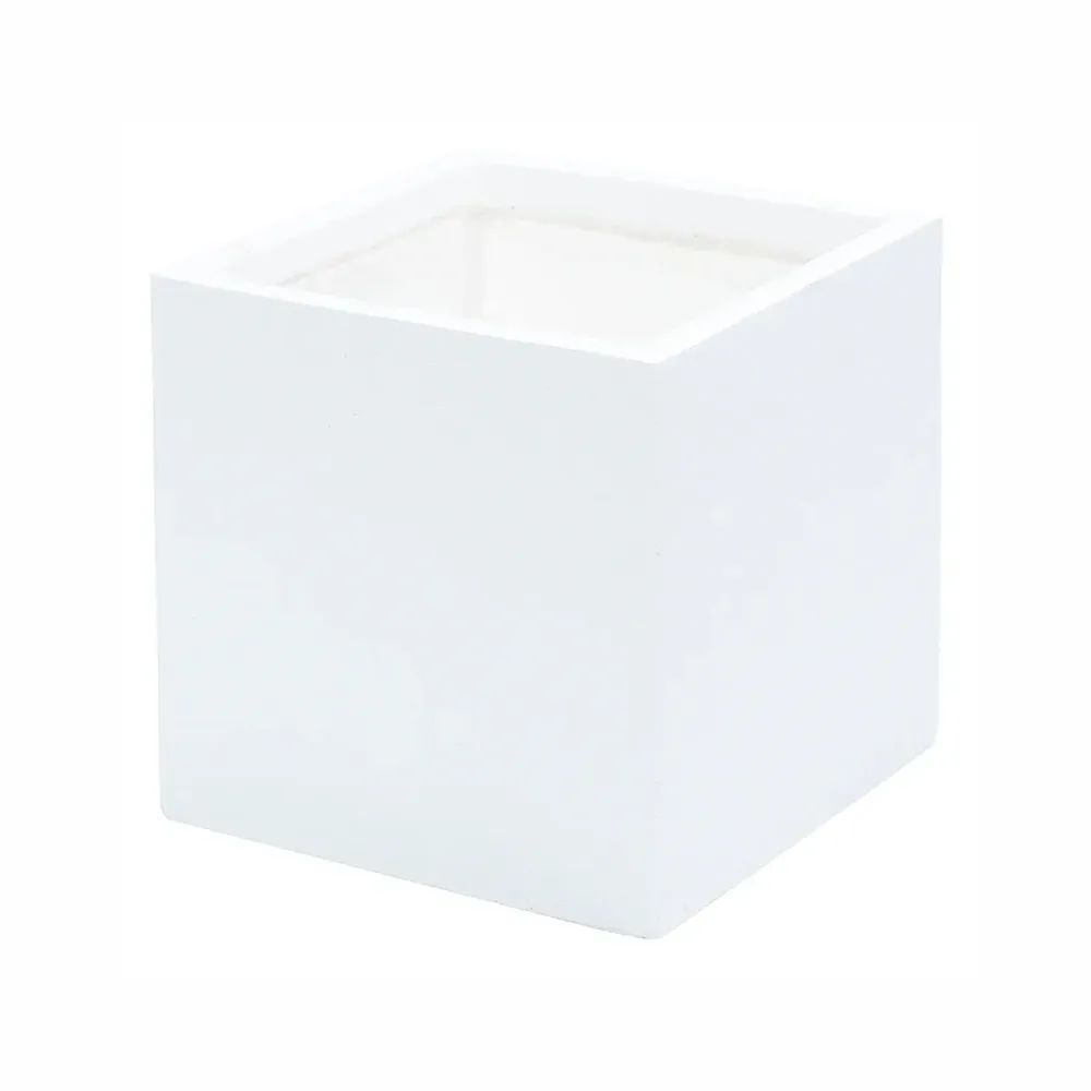 Ghiveci ecologic, Eco-friendly, Naimeed D6346, Mic, din materiale minerale, Alb, 30x30x30cm