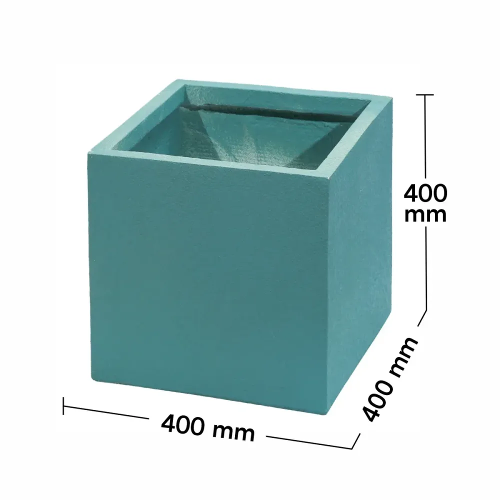 Ghiveci ecologic, Eco-friendly, Naimeed D6347, Mediu, din materiale minerale, Verde, 40x40x40cm