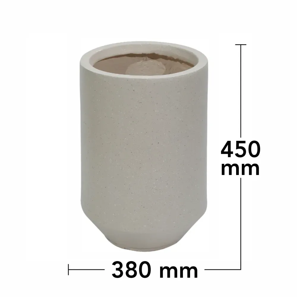 Ghiveci ecologic, Eco-friendly, Naimeed D6352, Mare, din materiale minerale, Crem, 45x38x38cm