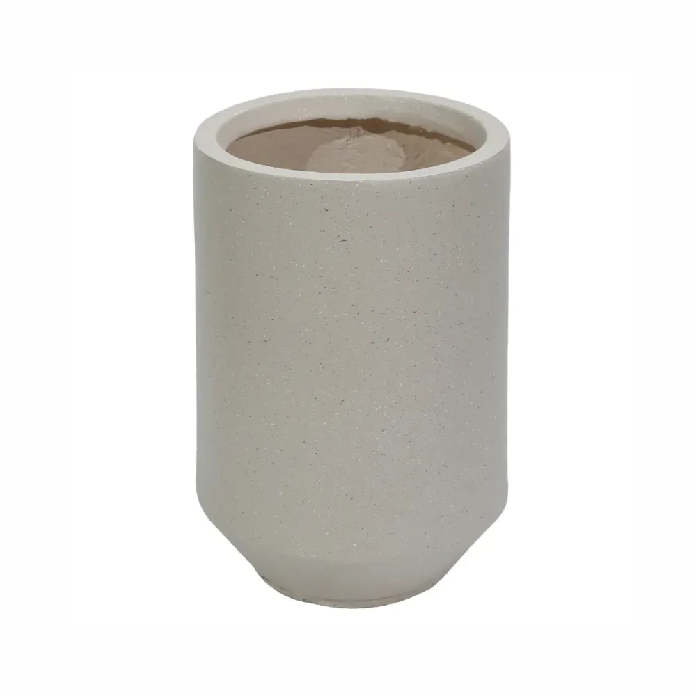 Ghiveci ecologic, Eco-friendly, Naimeed D6352, Mic, din materiale minerale, Crem, 28x25x25cm