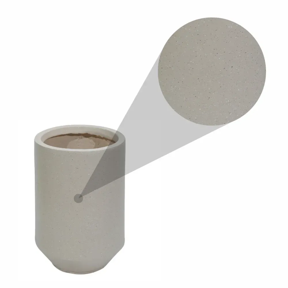 Ghiveci ecologic, Eco-friendly, Naimeed D6352, Mic, din materiale minerale, Crem, 28x25x25cm