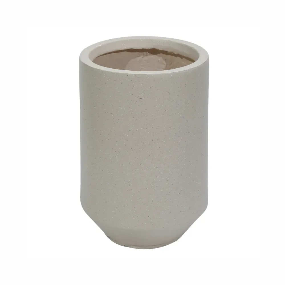 Ghiveci ecologic, Eco-friendly, Naimeed D6352, Mic, din materiale minerale, Crem, 28x25x25cm