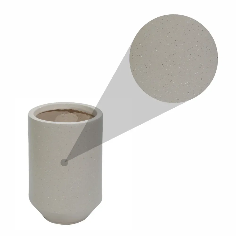 Ghiveci ecologic, Eco-friendly, Naimeed D6352, Mic, din materiale minerale, Crem, 28x25x25cm