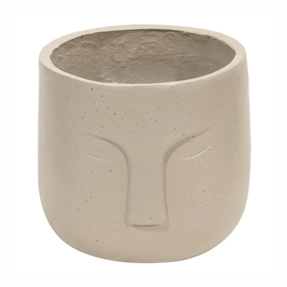Ghiveci ecologic, Eco-friendly, Naimeed D6353, Mare, din materiale minerale, Crem, 38x34x34cm