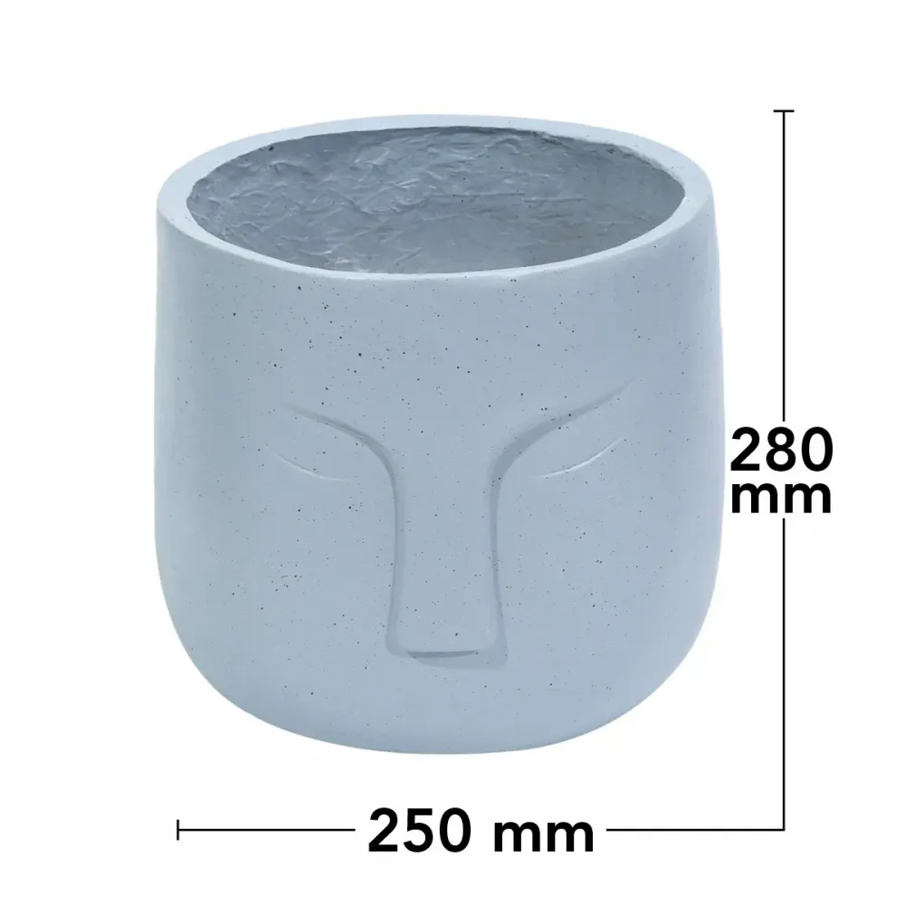 Ghiveci ecologic, Eco-friendly, Naimeed D6354, Mic, din materiale minerale, Gri, 28x25x25cm