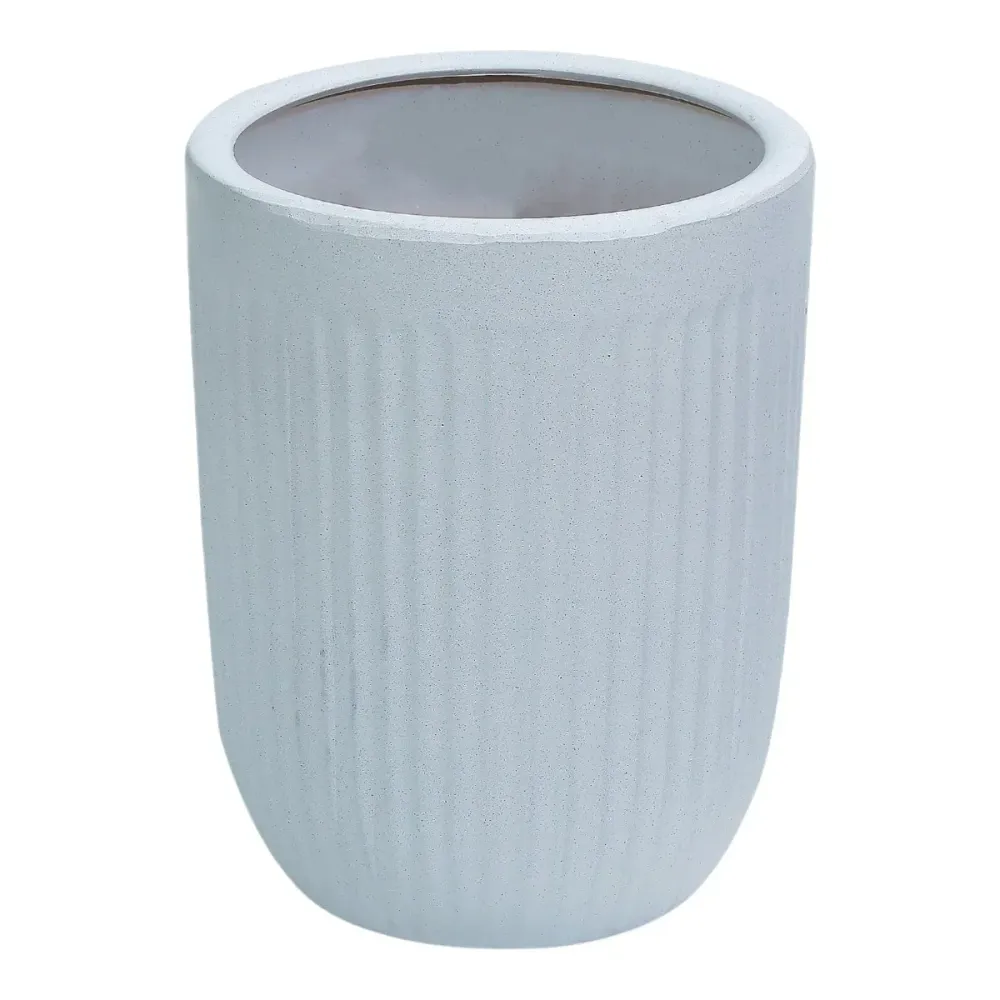 Ghiveci ecologic, Eco-friendly, Naimeed D6358, Mare, din materiale minerale, Alb, 48x40x40cm