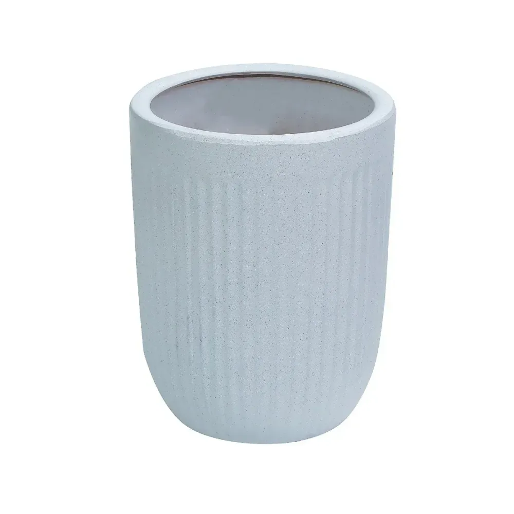 Ghiveci ecologic, Eco-friendly, Naimeed D6358, Mediu, din materiale minerale, Alb, 44x32x32cm