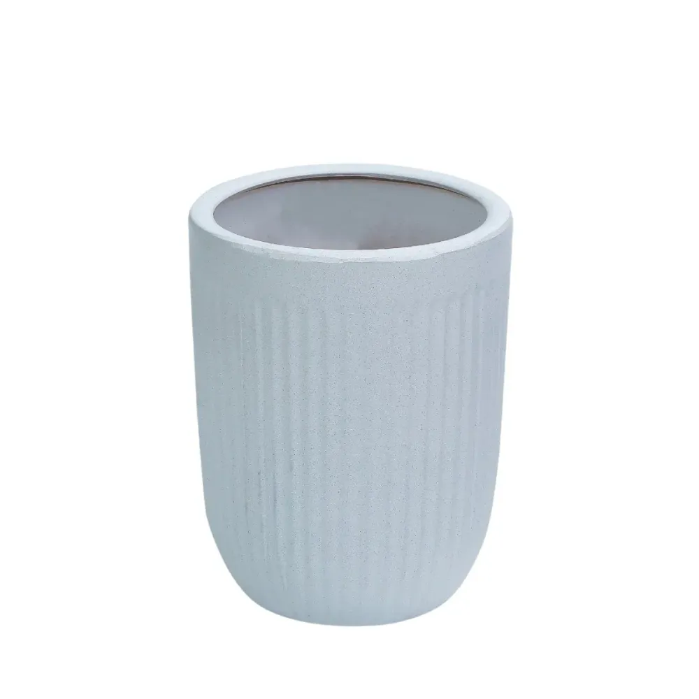 Ghiveci ecologic, Eco-friendly, Naimeed D6358, Mic , din materiale minerale, Alb, 44x32x32cm