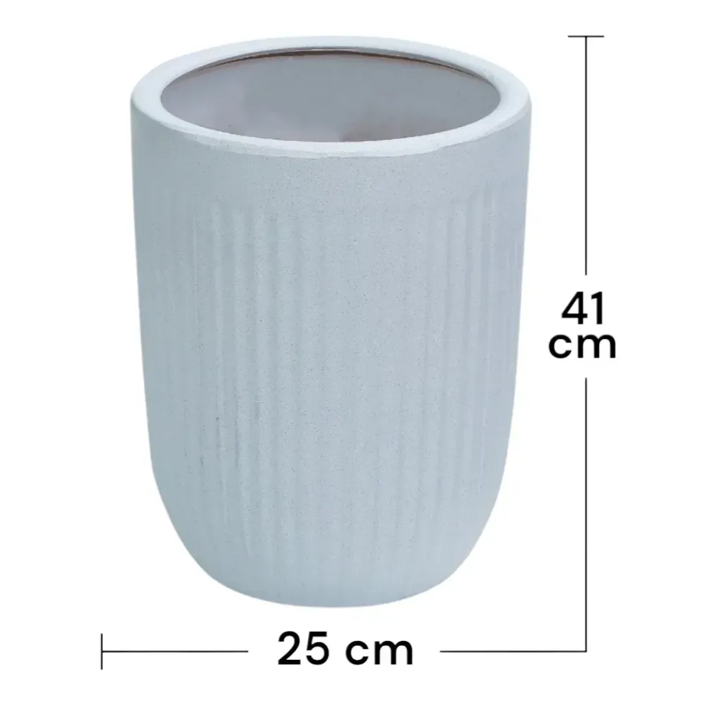 Ghiveci ecologic, Eco-friendly, Naimeed D6358, Mic , din materiale minerale, Alb, 44x32x32cm