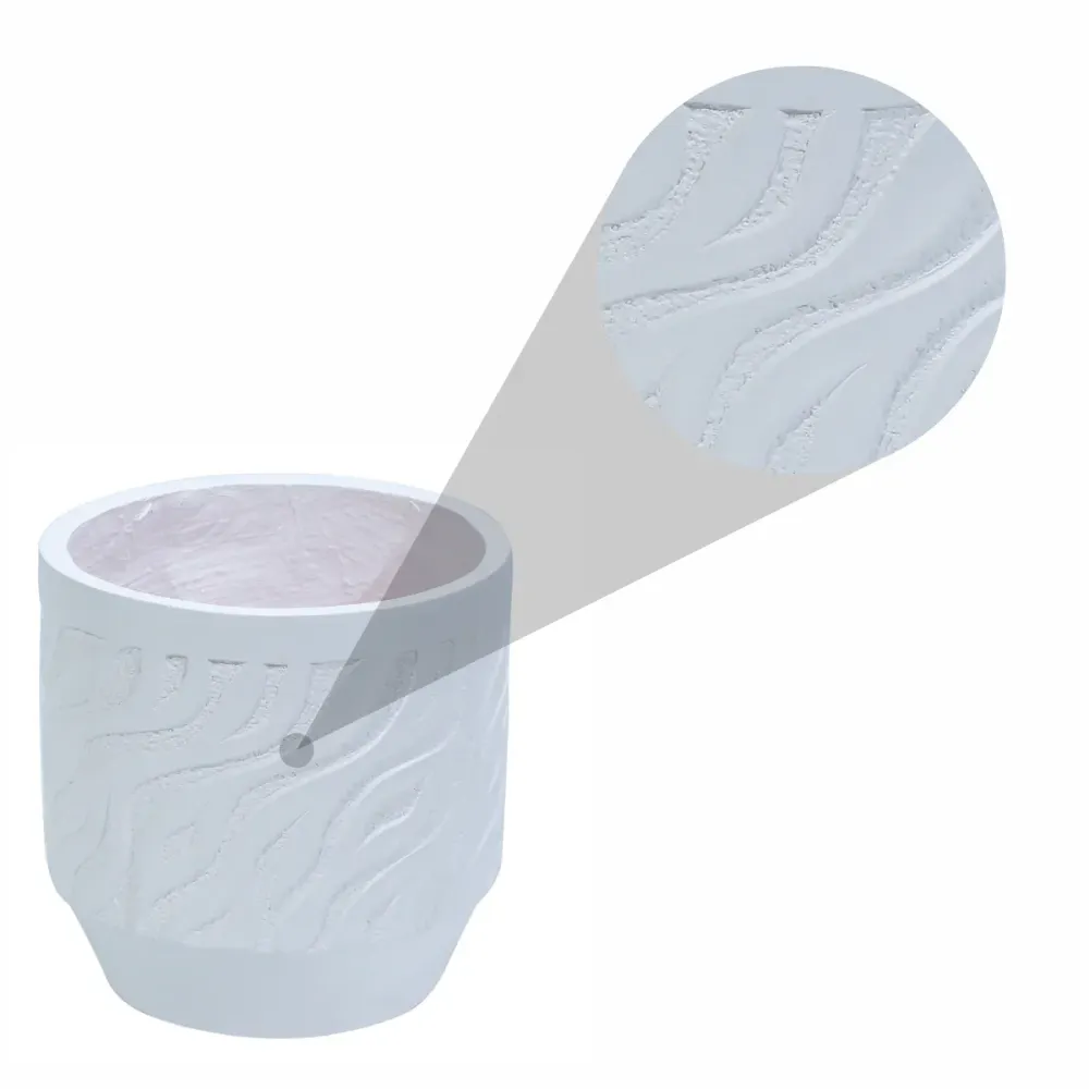 Ghiveci ecologic, Eco-friendly, Naimeed D6360, Mediu, din materiale minerale, Alb, 34x32x32cm