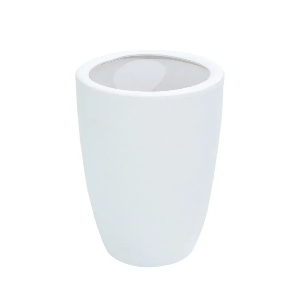 Ghiveci ecologic, Eco-friendly, Naimeed D6364, Mediu, din materiale minerale, Alb, 43x31x31cm